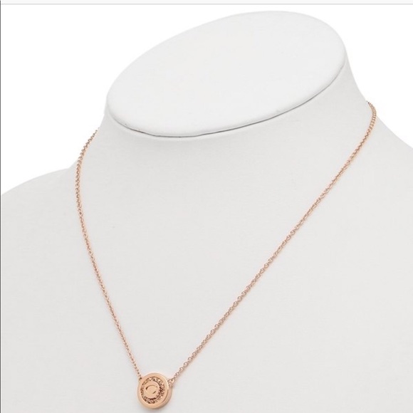 Coach Rose Gold C Pave Signature Pendant Necklace - Picture 3 of 7